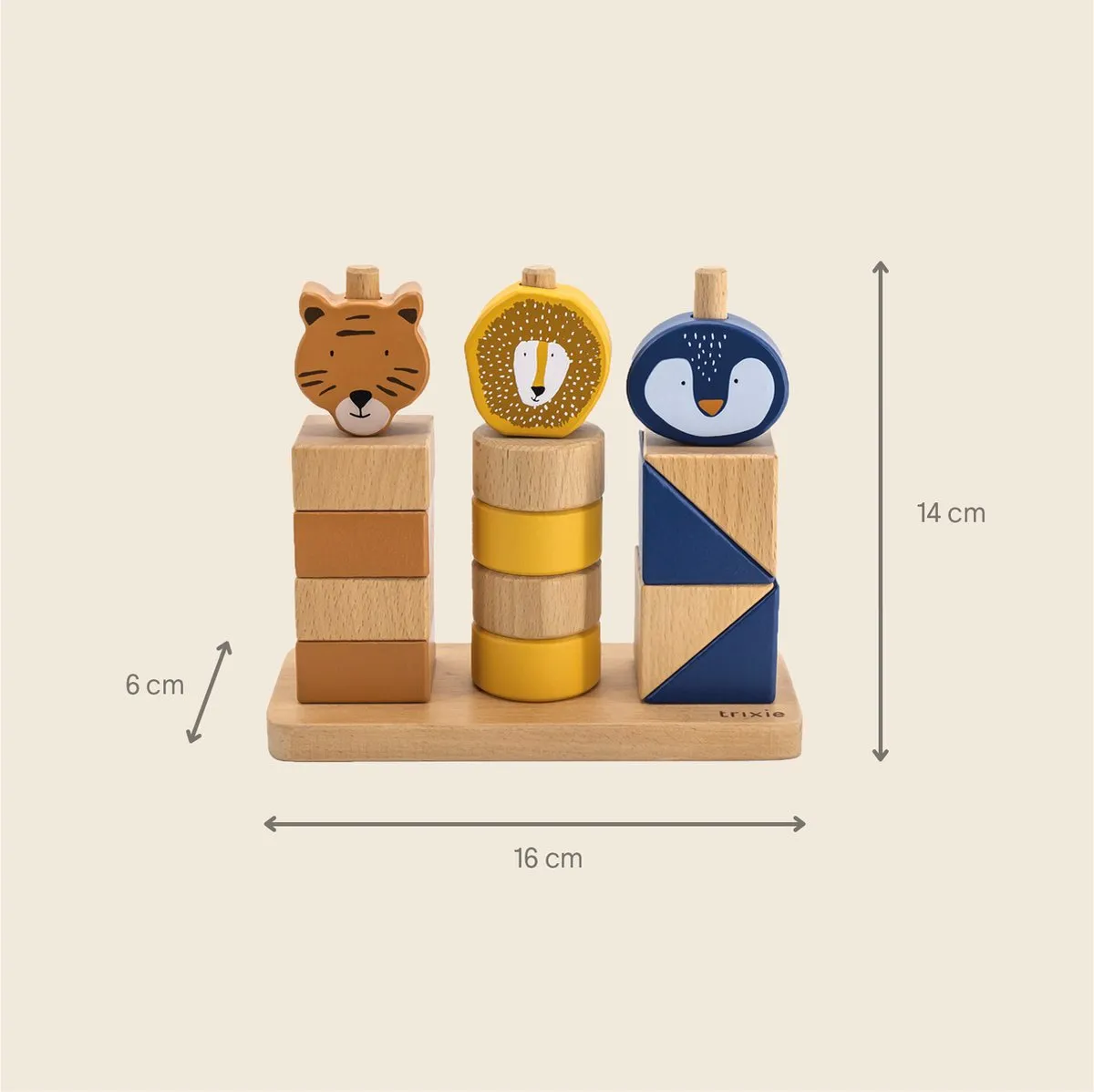 Trixie Stapeltoren 16 Stuks - Houten Stapelstenen Multi - afbeelding 6 van 6