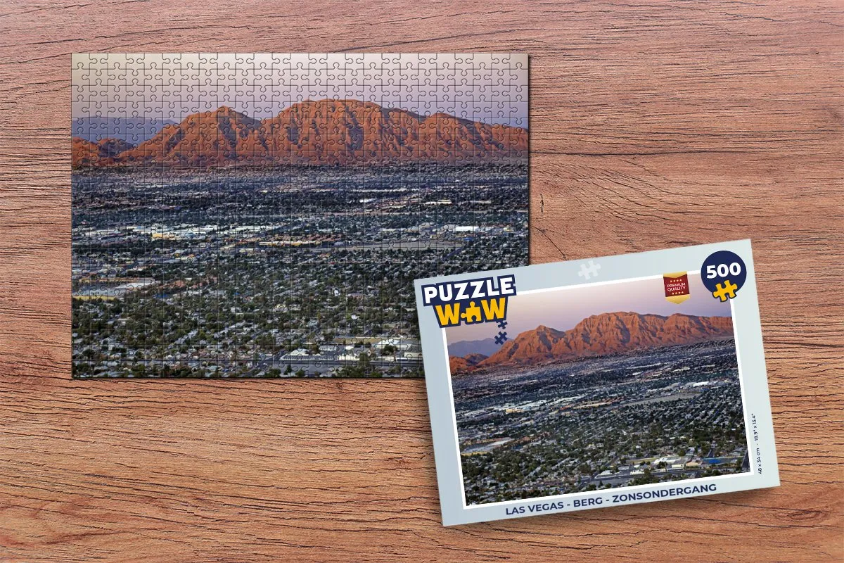 PuzzleWow Las Vegas Berg Zonsondergang Legpuzzel 500 Stuks - Multicolor