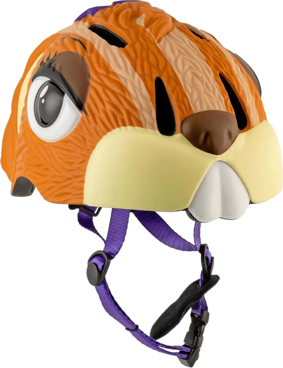 Crazy Safety Chipmunk Kinderfietshelm - Bruin - Maat S/M - afbeelding 4 van 6