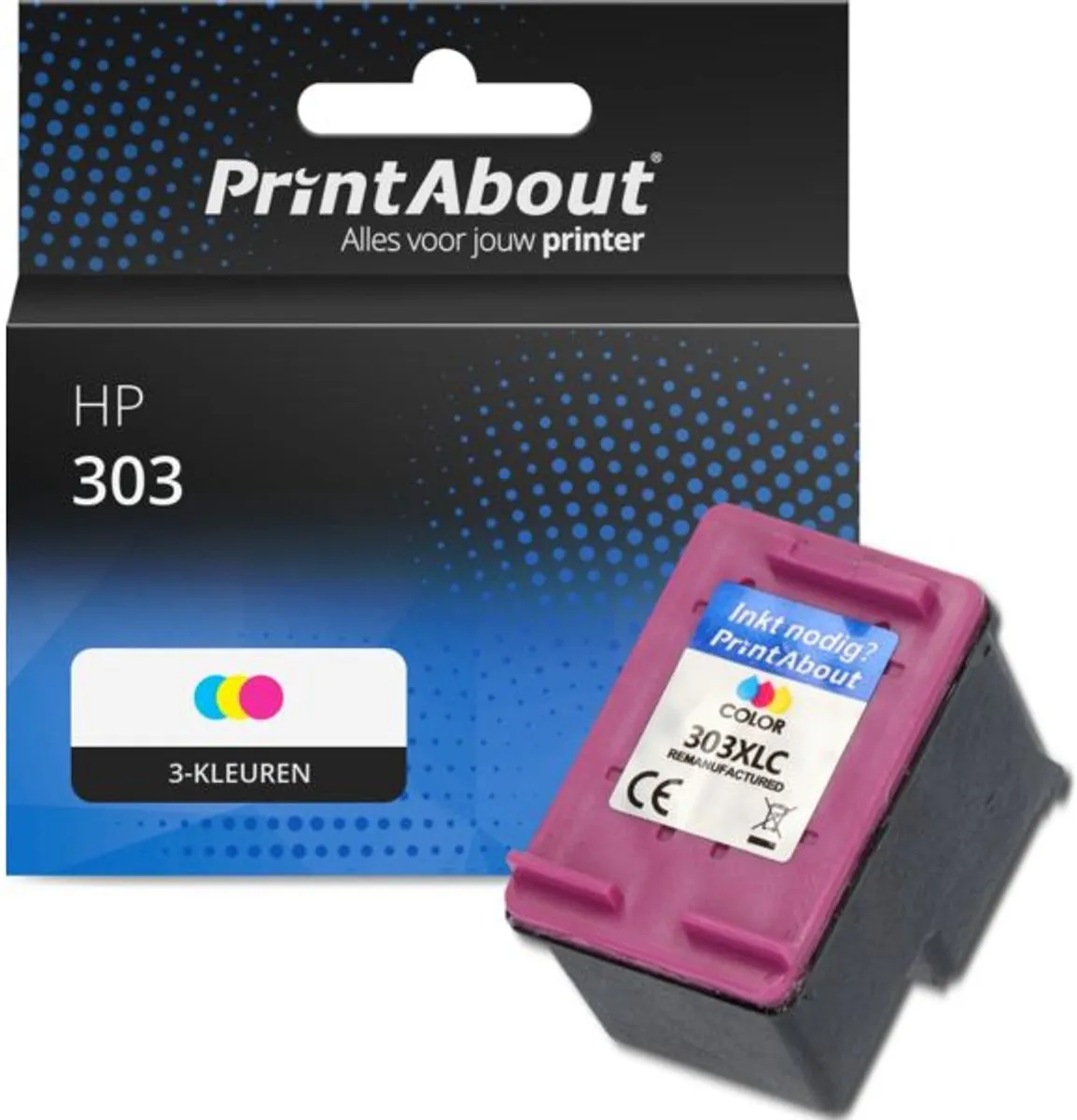 PrintAbout HP 303 T6N01AE Inktcartridge - 3-kleuren 18ml