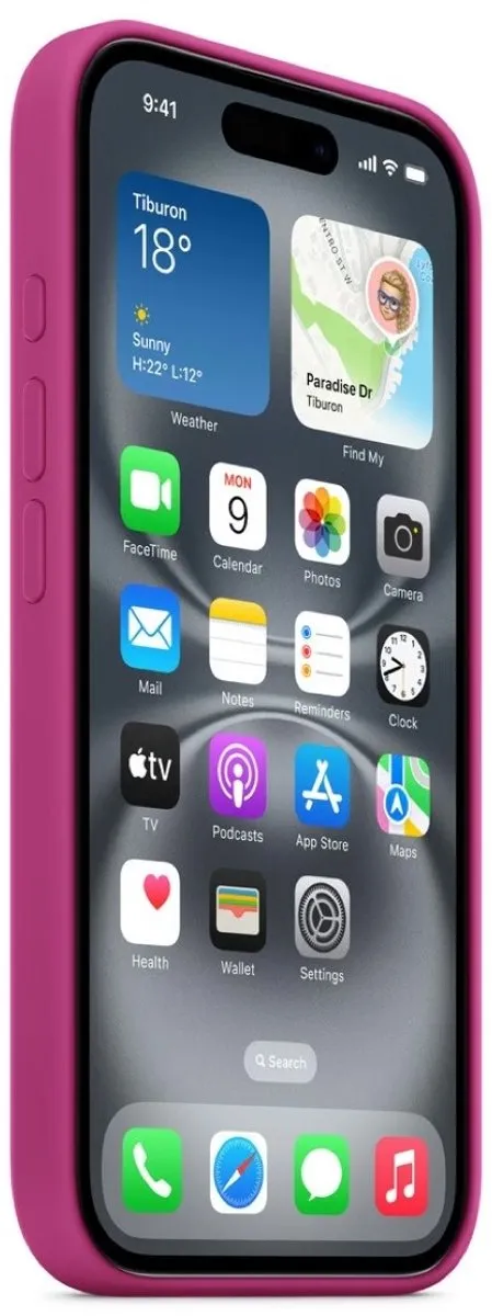 Apple iPhone 16 Silicone Backcover MagSafe - Fuchsia MYY53ZM/A