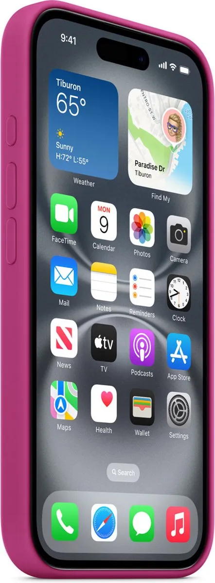 Apple iPhone 16 Silicone Backcover MagSafe - Fuchsia MYY53ZM/A