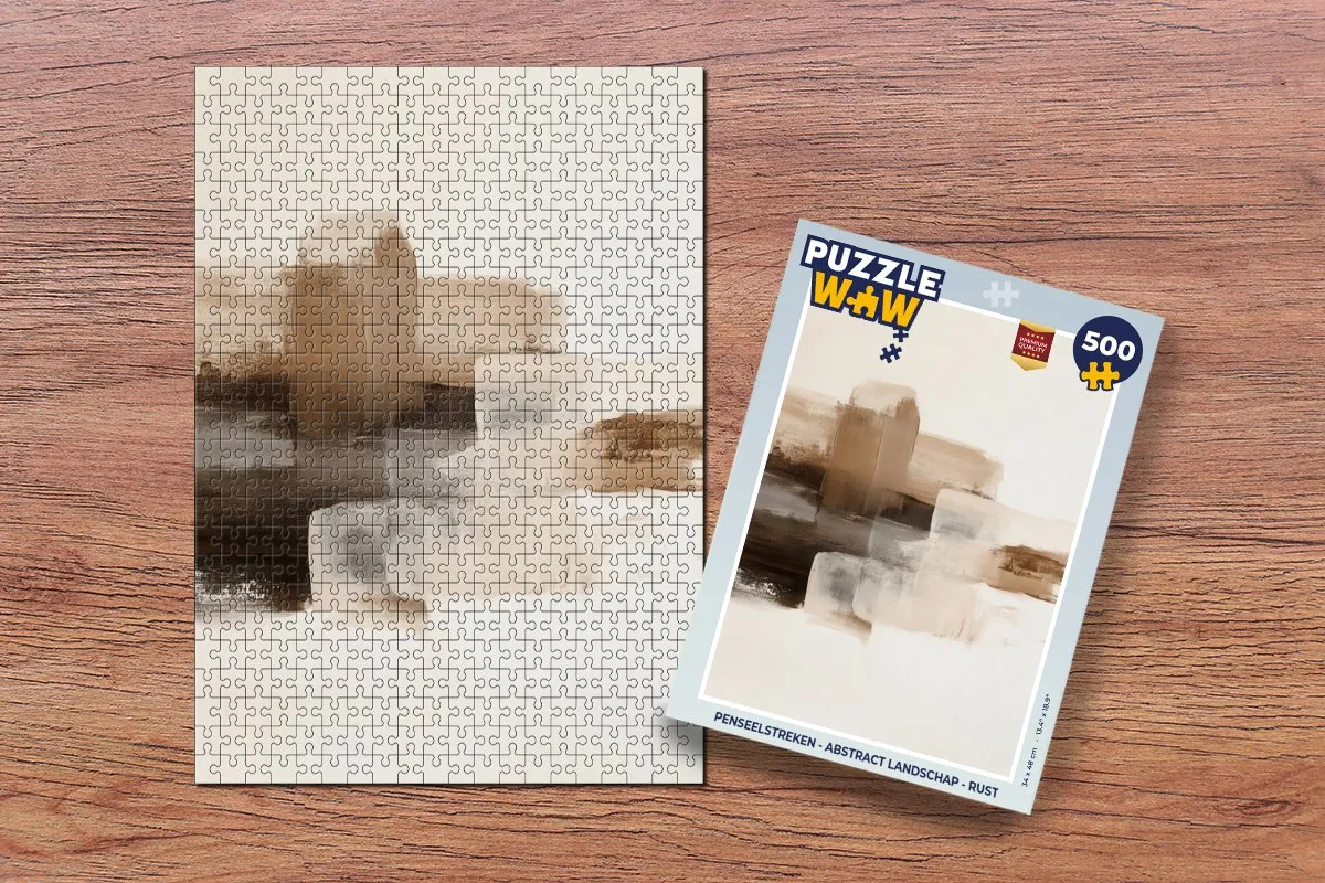 PuzzleWow Penseelstreken Abstract Landschap Legpuzzel 500 Stuks