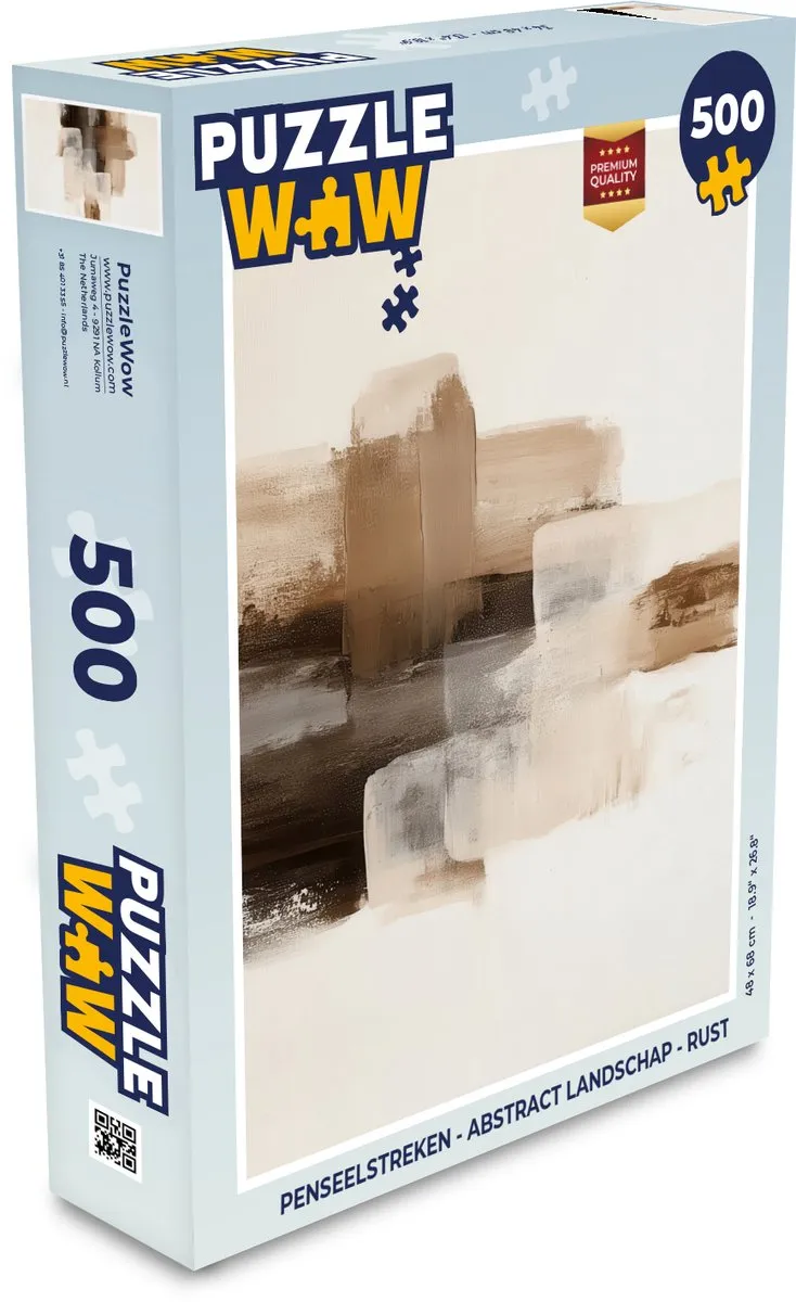 PuzzleWow Penseelstreken Abstract Landschap Legpuzzel 500 Stuks