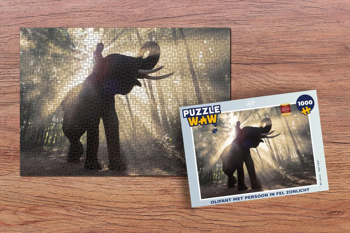 PuzzleWow Legpuzzel Olifant 1000 Stuks - Multicolor