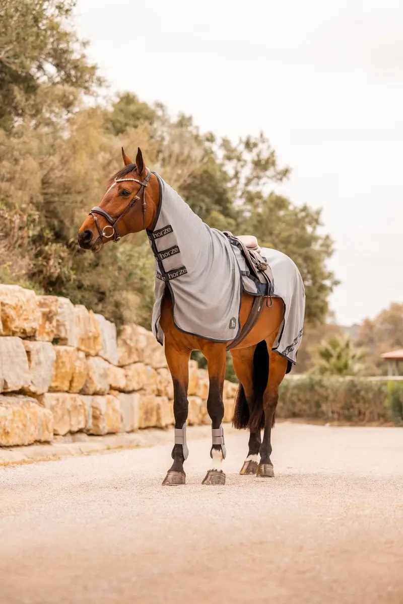 Horze Paso Fino rij-vliegendeken 155cm Titanium Grey - afbeelding 3 van 6