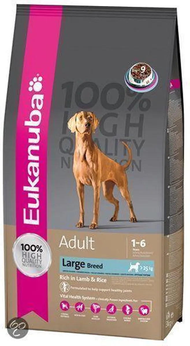 Eukanuba adult lamb&rice large grote rassen