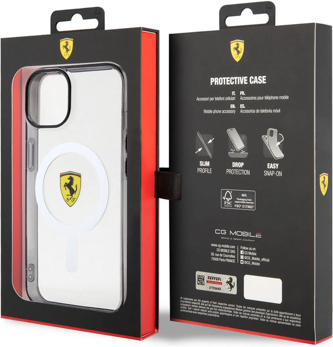 Ferrari Transparante iPhone 14 Plus Hoes - MagSafe - 3666339121143