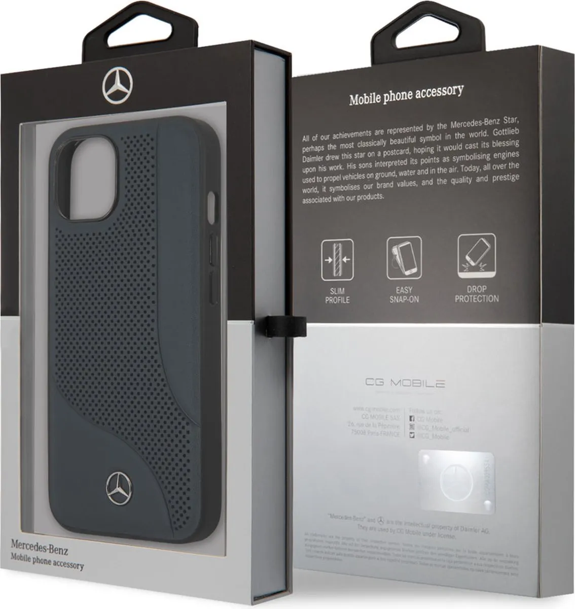 Mercedes-Benz iPhone 13 Mini Hoesje - Effen Donkerblauw