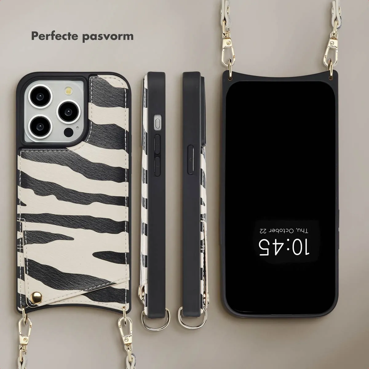 Selencia Hoesje iPhone 14 Pro Zazzy Zebra - 2 Pasjes