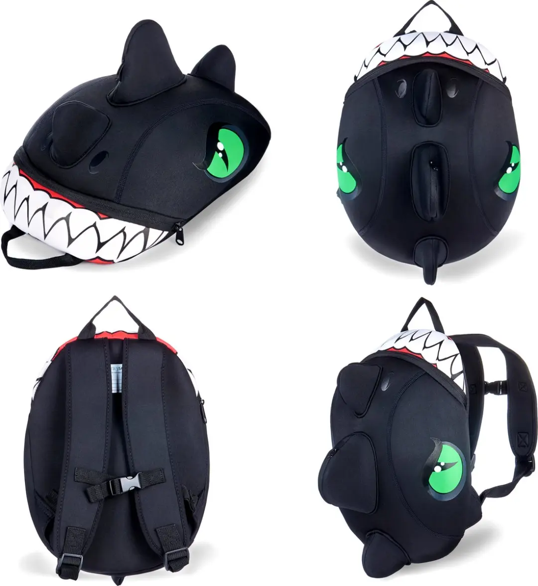 Crazy Safety Dragon Rugzak Junior Zwart - afbeelding 2 van 6