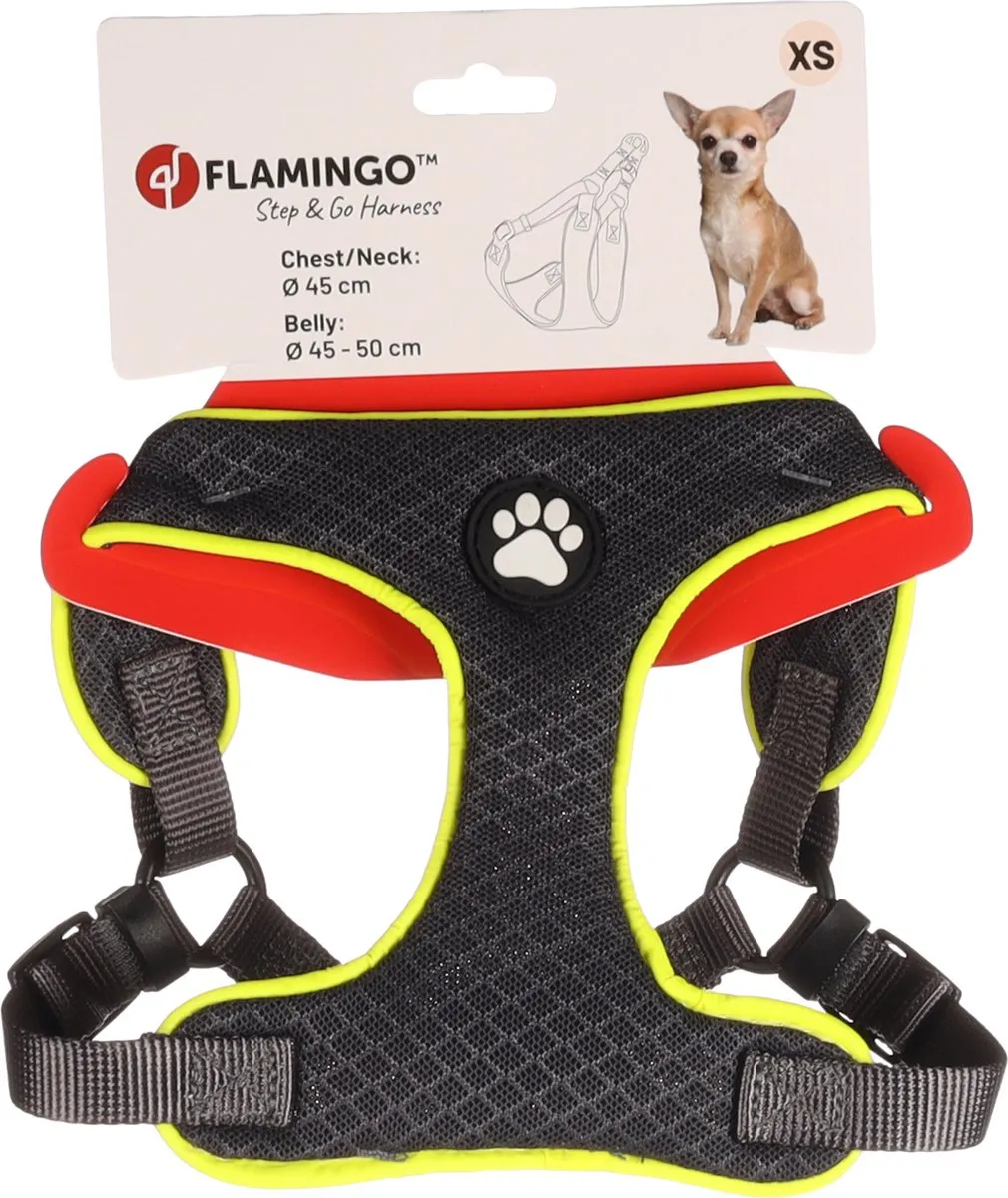 Flamingo Step&Go Tasha Hondenharnas - Grijs - Maat XS