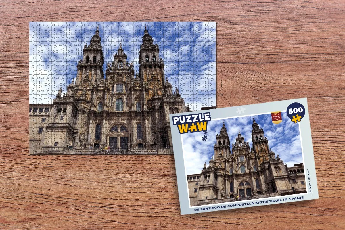 PuzzleWow De Santiago de Compostela Legpuzzel 500 Stuks - Multicolor