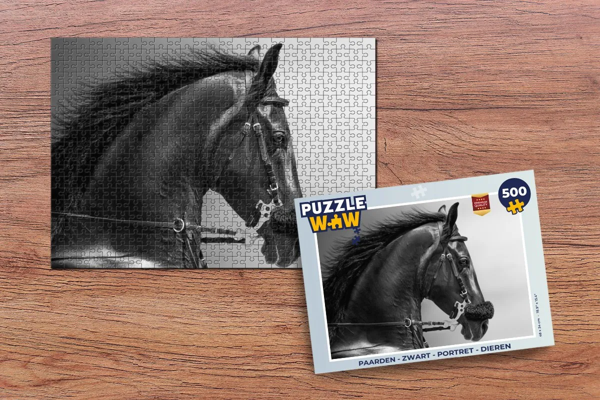 PuzzleWow Paarden Legpuzzel 500 Stuks - Multicolor