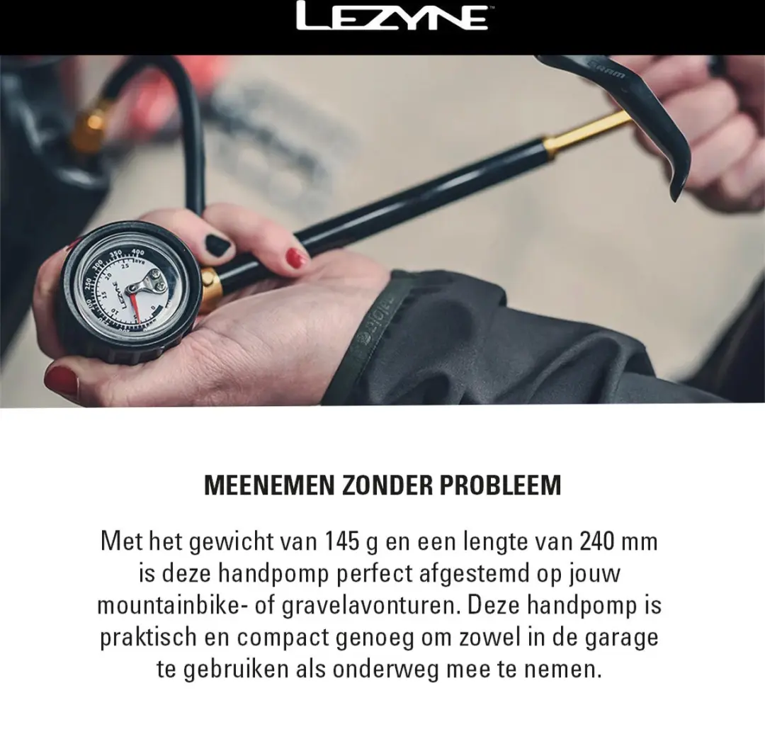 Lezyne Shock Drive Y11 Fietspomp - afbeelding 2 van 6