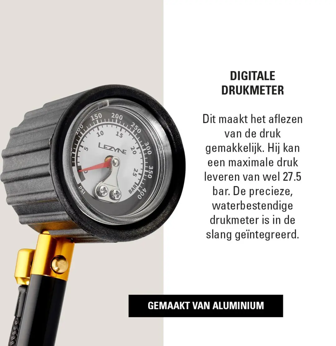 Lezyne Shock Drive Y11 Fietspomp - afbeelding 5 van 6