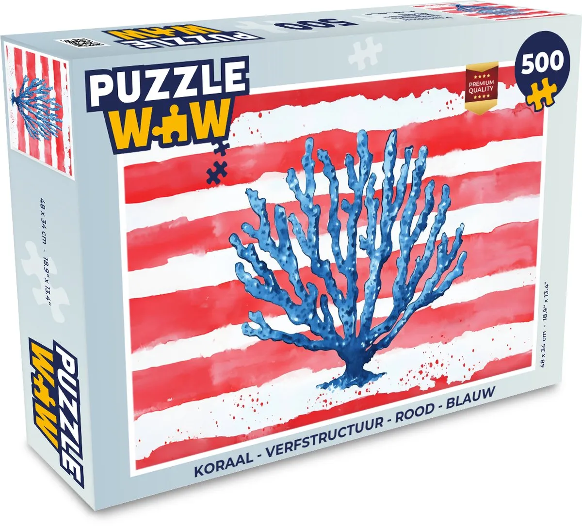 PuzzleWow Koraal Strepen Legpuzzel 500 Stuks