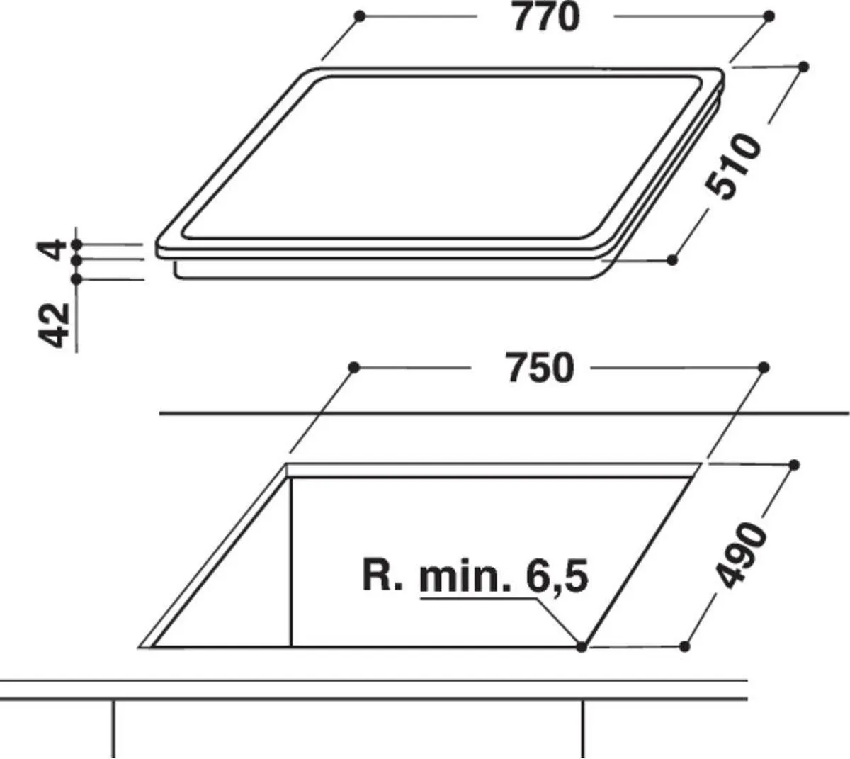 Whirlpool AKT 8330 LX Kookplaat - 4 Zones - Zwart