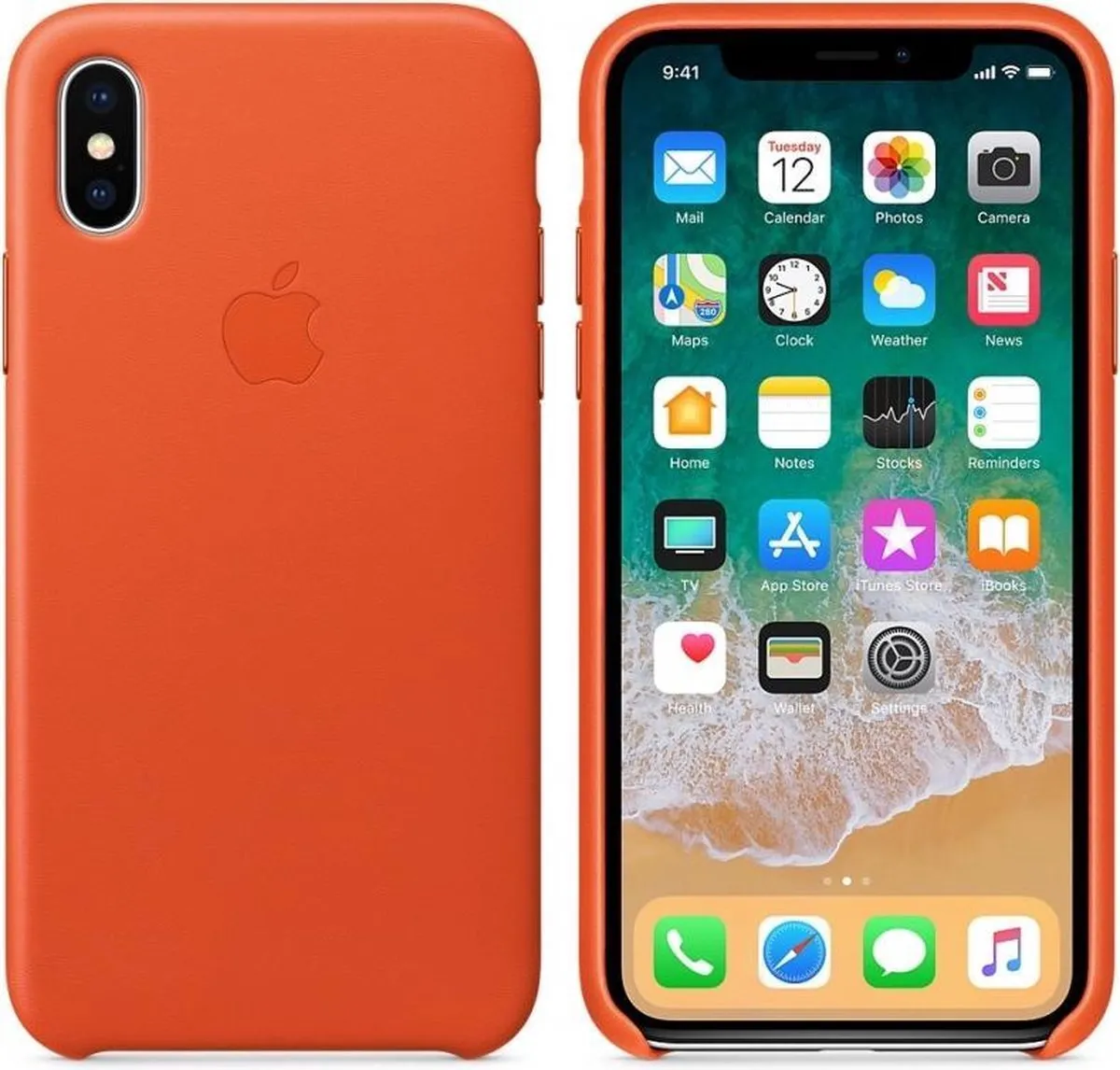 Apple Leren Hoesje iPhone X - MRGK2ZM/A - Oranje
