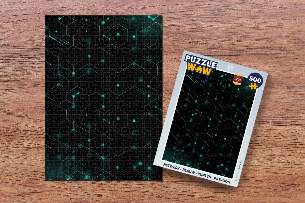 PuzzleWow Netwerk Legpuzzel 500 Stuks - Blauw