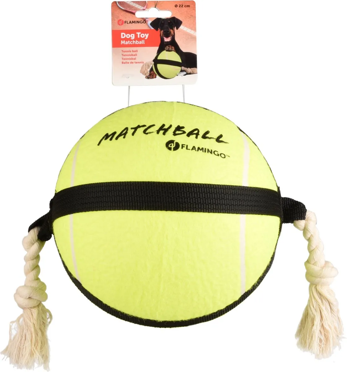 Flamingo Matchball Tennisbal met Touw - 50cm - Geel