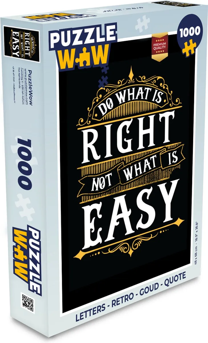 PuzzleWow Retro Quote Legpuzzel 1000 Stuks