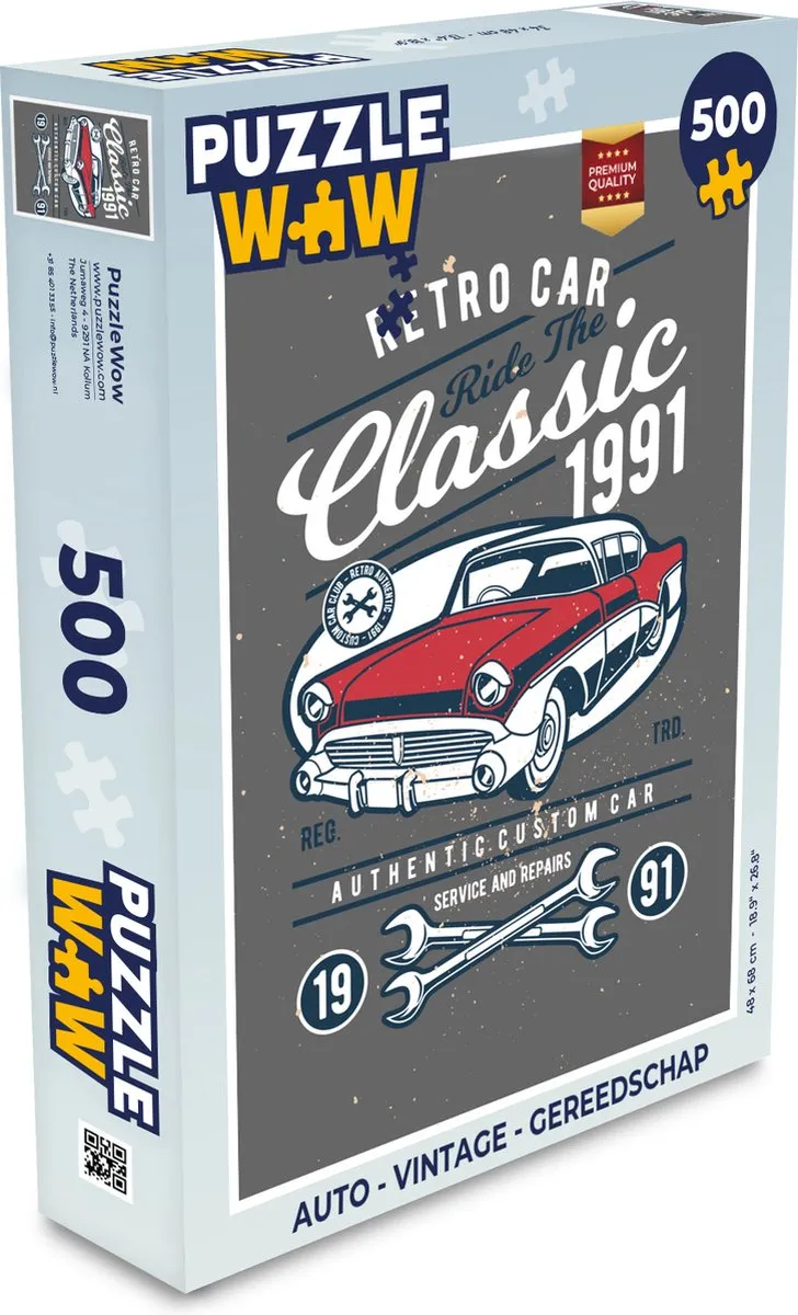 PuzzleWow Auto Vintage Legpuzzel 500 Stuks