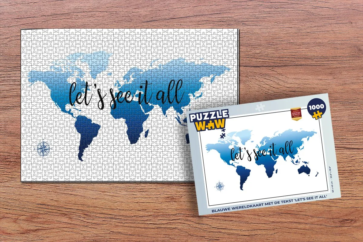 PuzzleWow Wereldkaart Legpuzzel 1000 Stuks