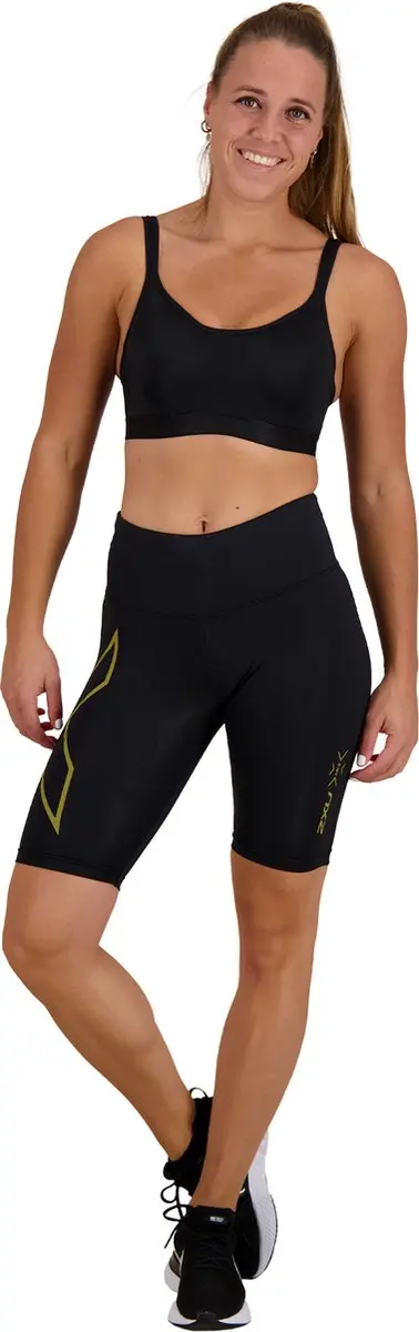 2XU Light Speed Mid-Rise Compressie Korte Panty XS - Zwart/Goud - afbeelding 3 van 6
