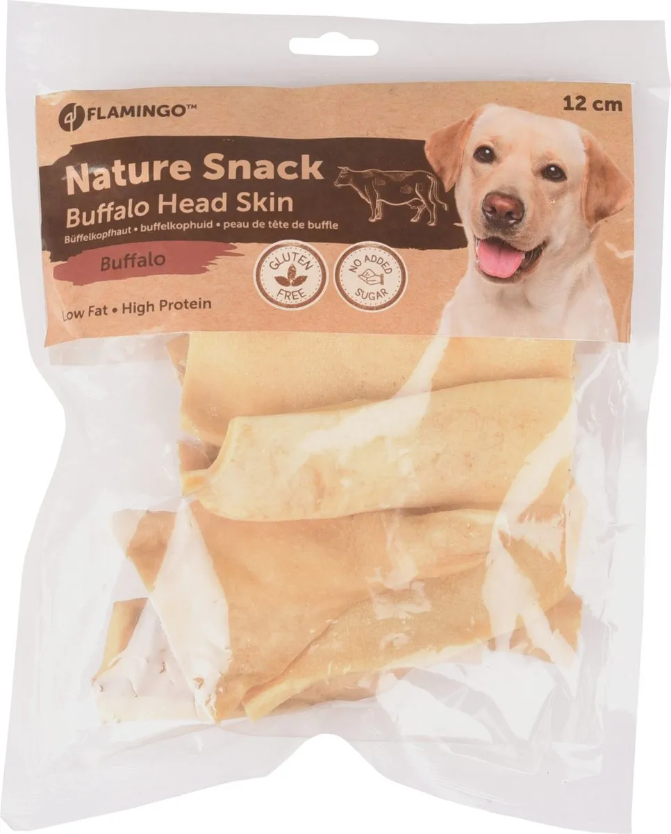 Flamingo Nature Snack Hoofdhuid Honden 12cm 200g
