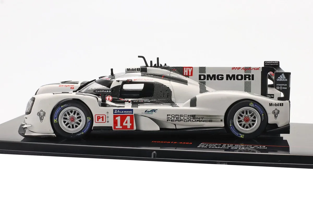 Porsche 919 Hybrid #14 24h Le Mans 2014 - IXO Models 1:43 Model - Wit/Zilver/Grijs