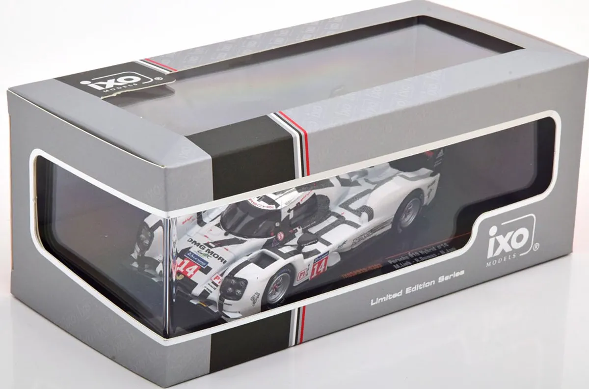 Porsche 919 Hybrid #14 24h Le Mans 2014 - IXO Models 1:43 Model - Wit/Zilver/Grijs