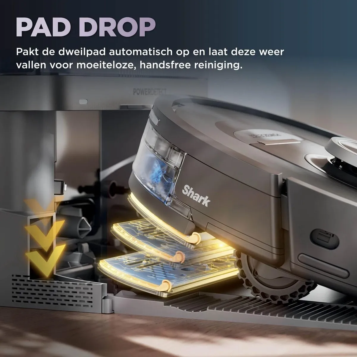 Shark PowerDetect NeverTouch Pro RV2800YEEU Robotstofzuiger & Mop - Zwart