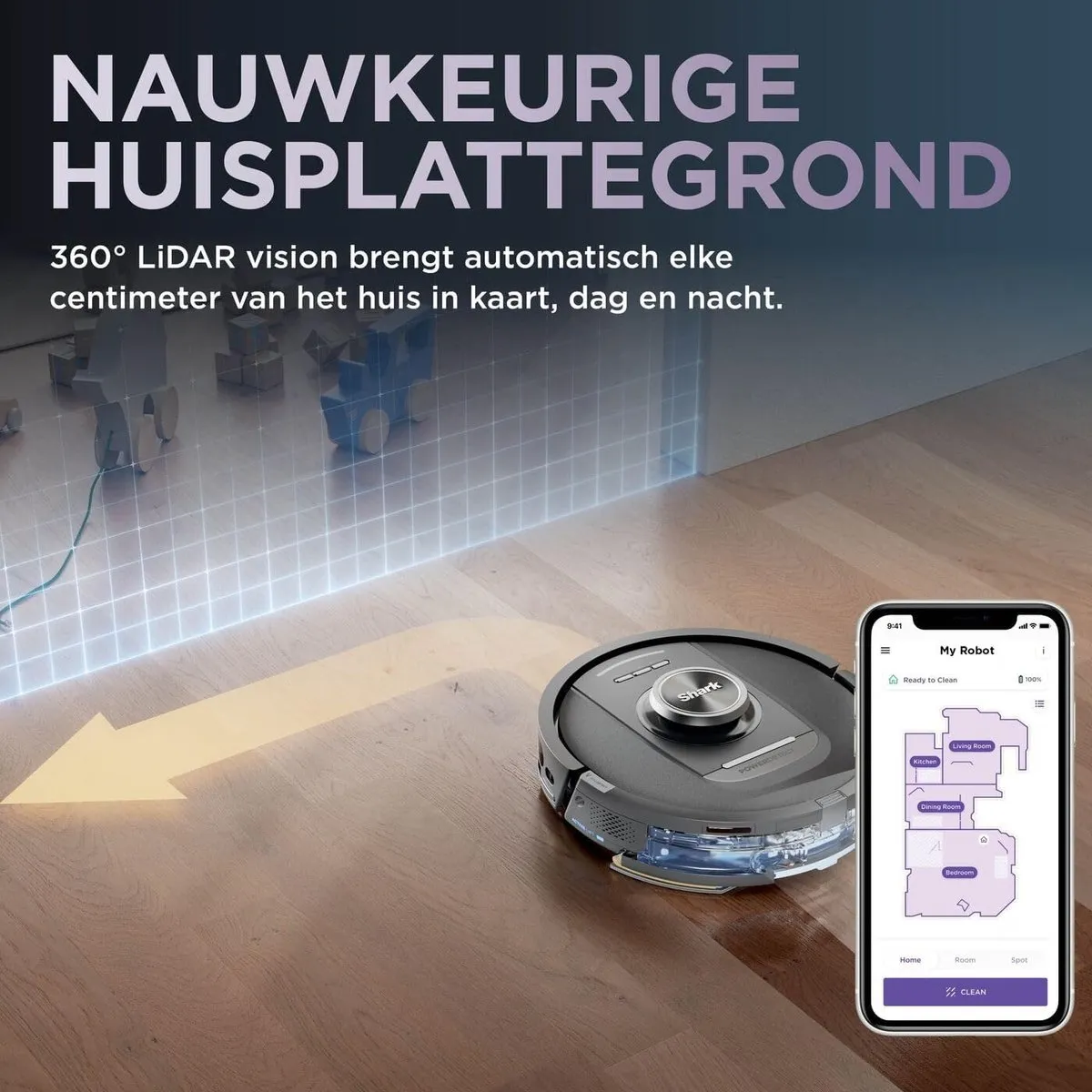 Shark PowerDetect NeverTouch Pro RV2800YEEU Robotstofzuiger & Mop - Zwart - afbeelding 6 van 6