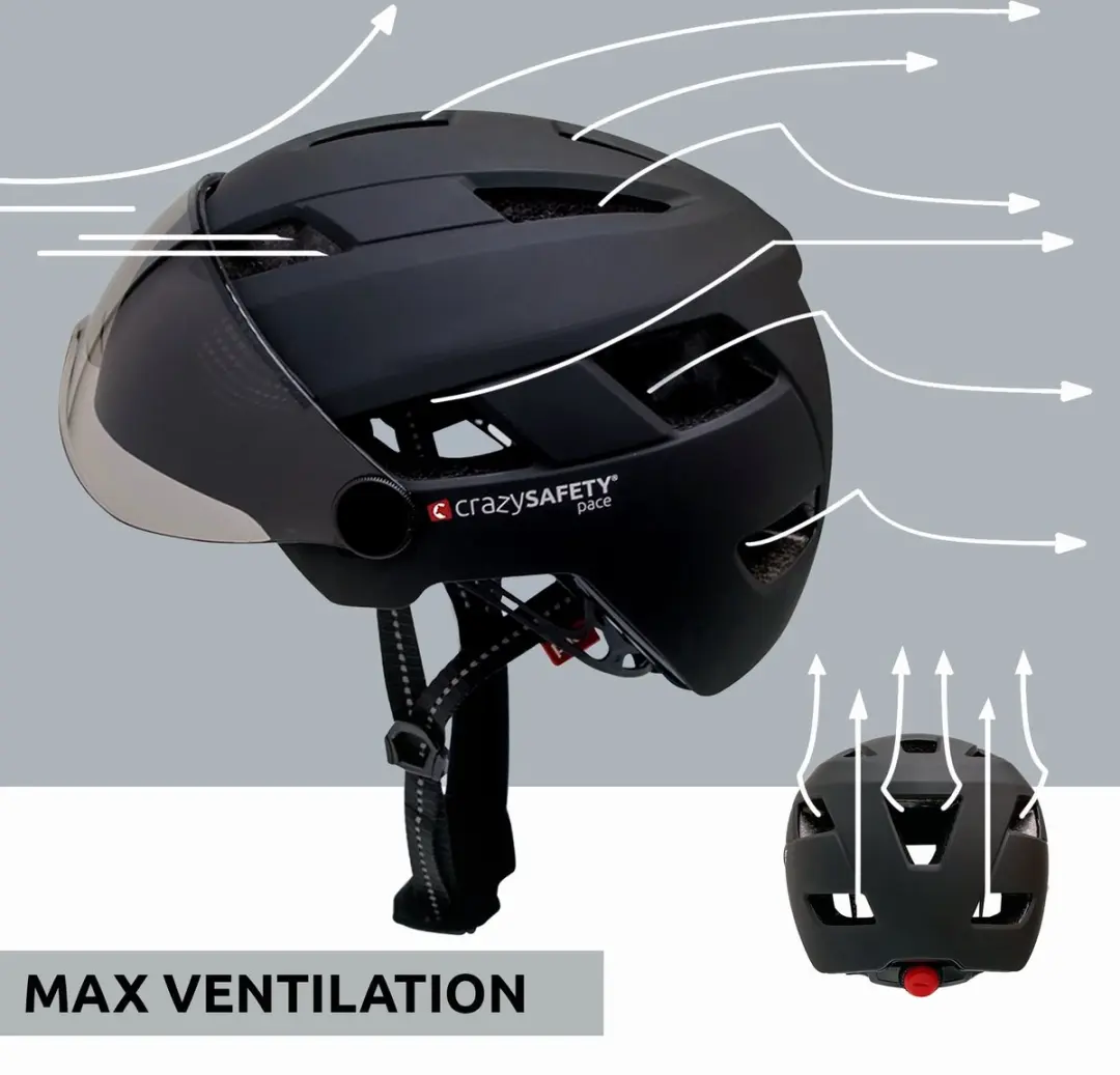 Crazy Safety Oak E-bikehelm - Zwart - afbeelding 6 van 6
