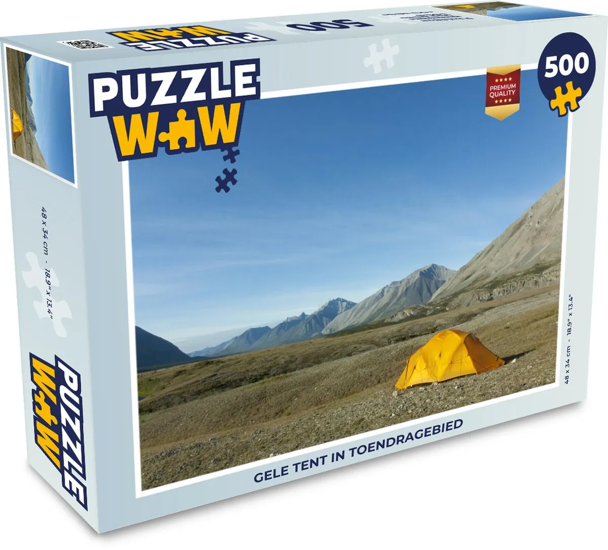 PuzzleWow Legpuzzel Gele Tent in Toendragebied 500 Stuks - Multicolor