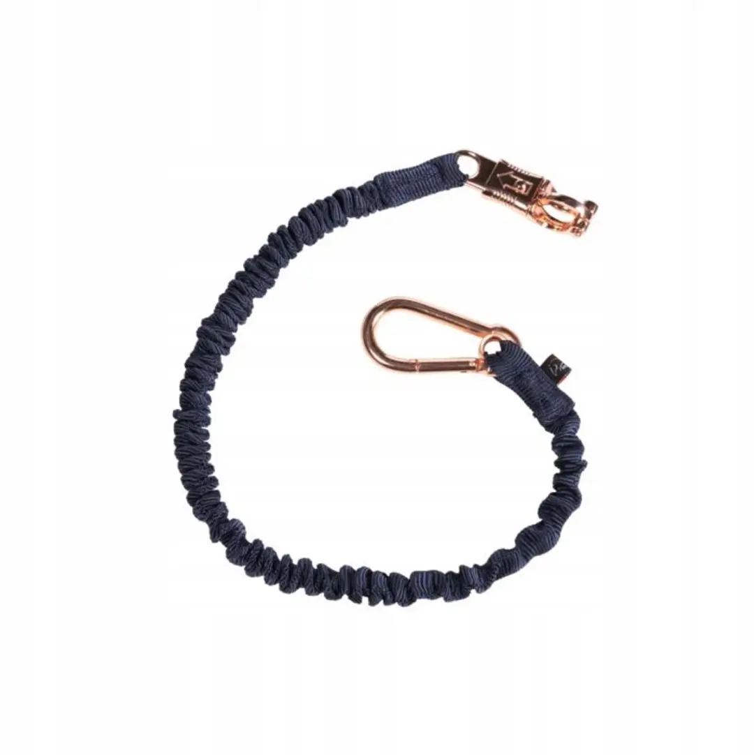 HKM Elastisch Halster Touw Roségoud/Marineblauw 90 cm