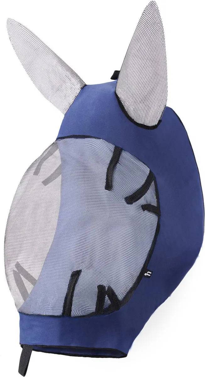 Horze Zacht Stretch Vliegenmasker, Blue, Pony