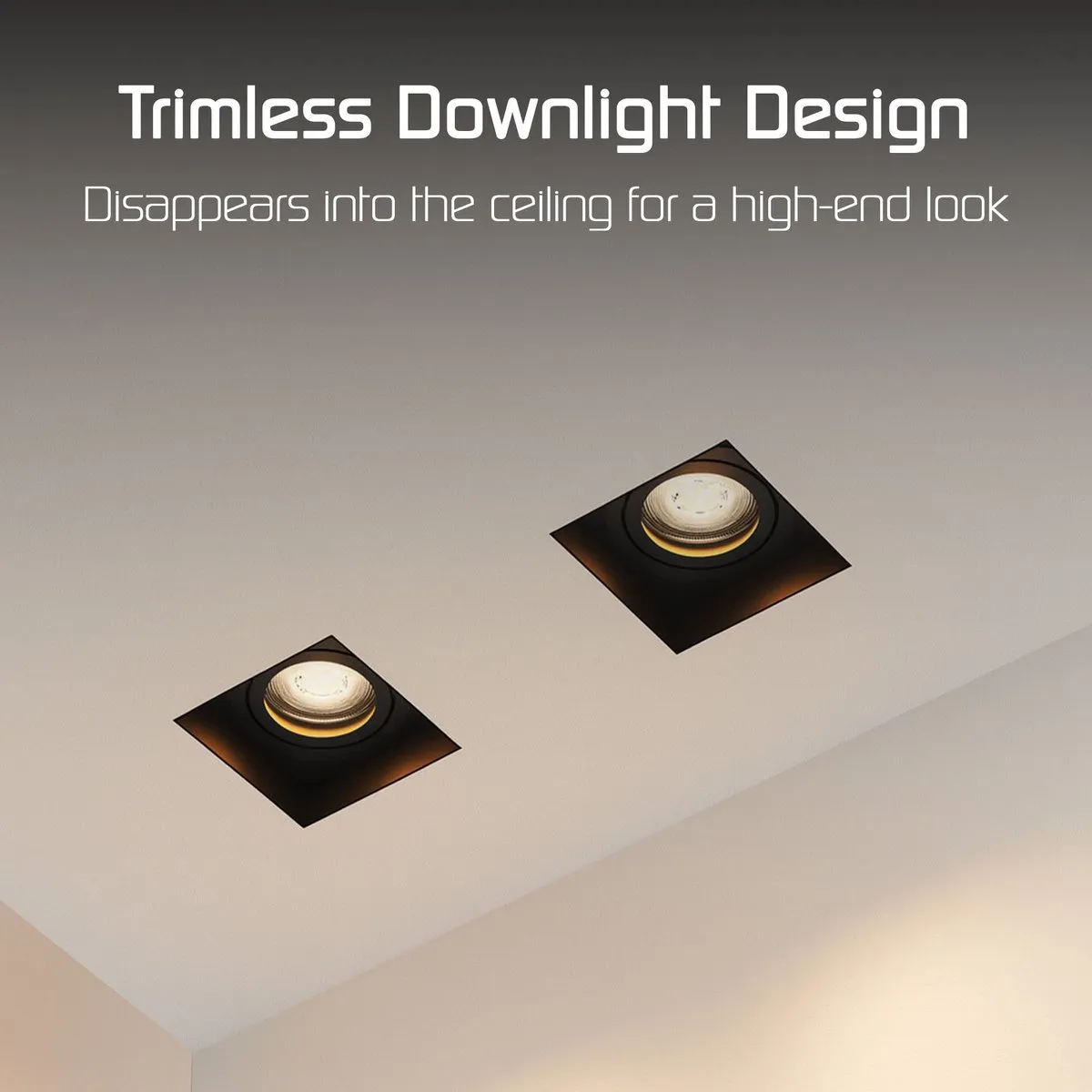 LEDVION Trimless LED Inbouwspot 130x130mm Zwart - GU10 - afbeelding 6 van 6