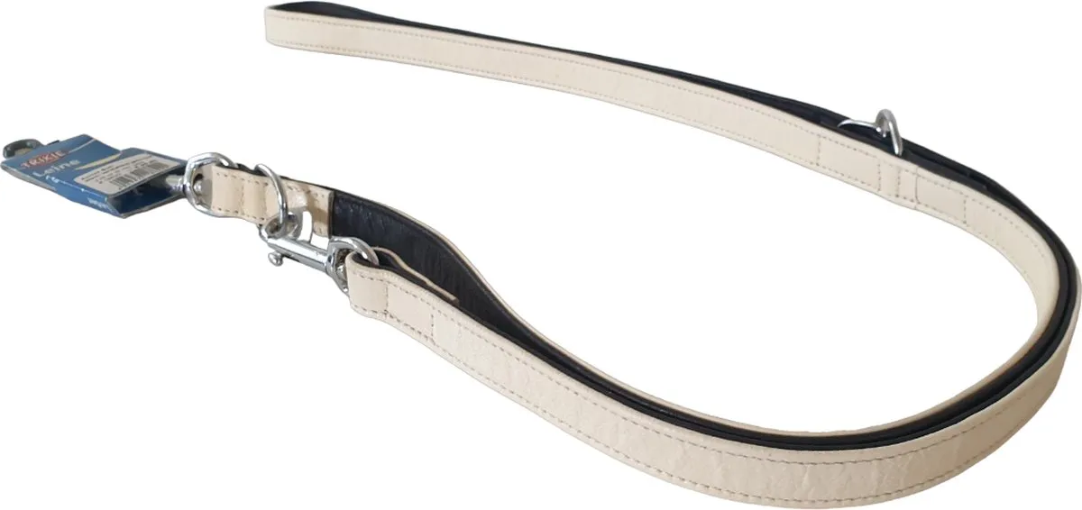 Trixie Active Soft Hondenriem Leder - Gebroken wit/zwart M-L - afbeelding 6 van 6