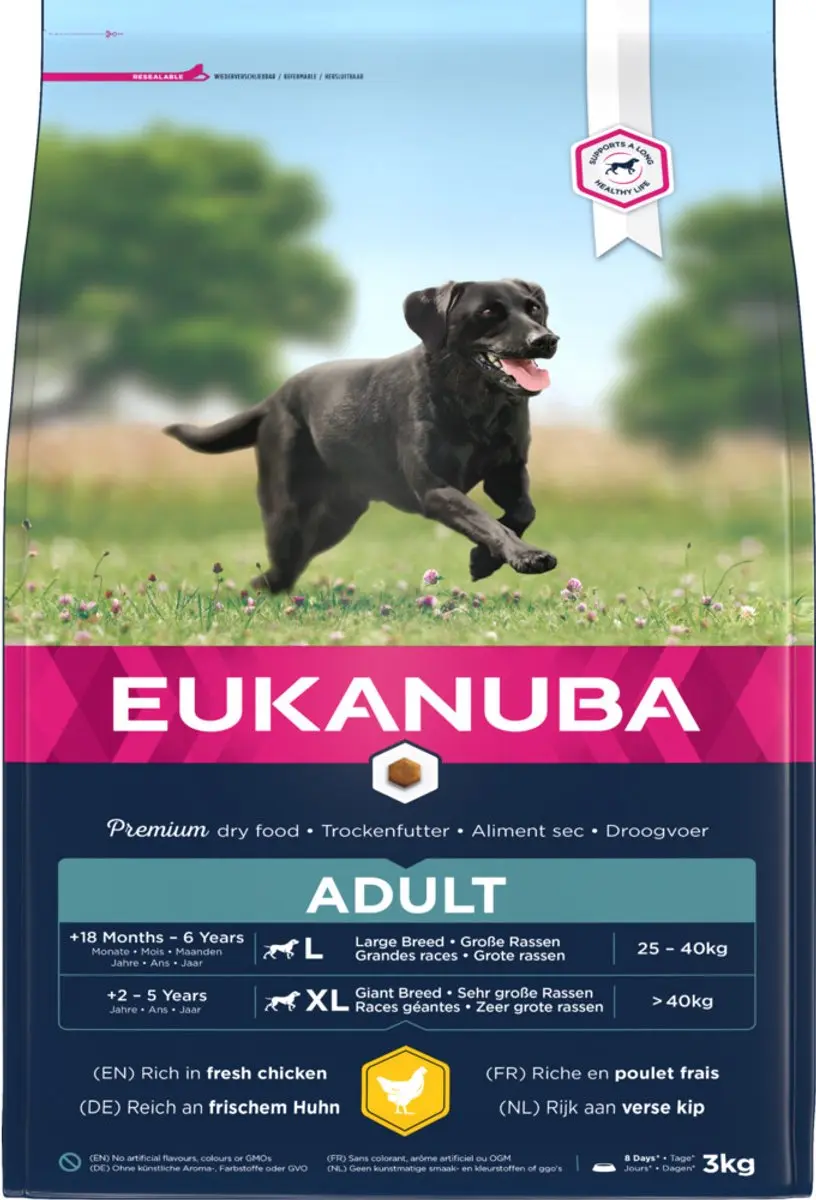 2x Eukanuba Dog Active Adult Large 3 kg