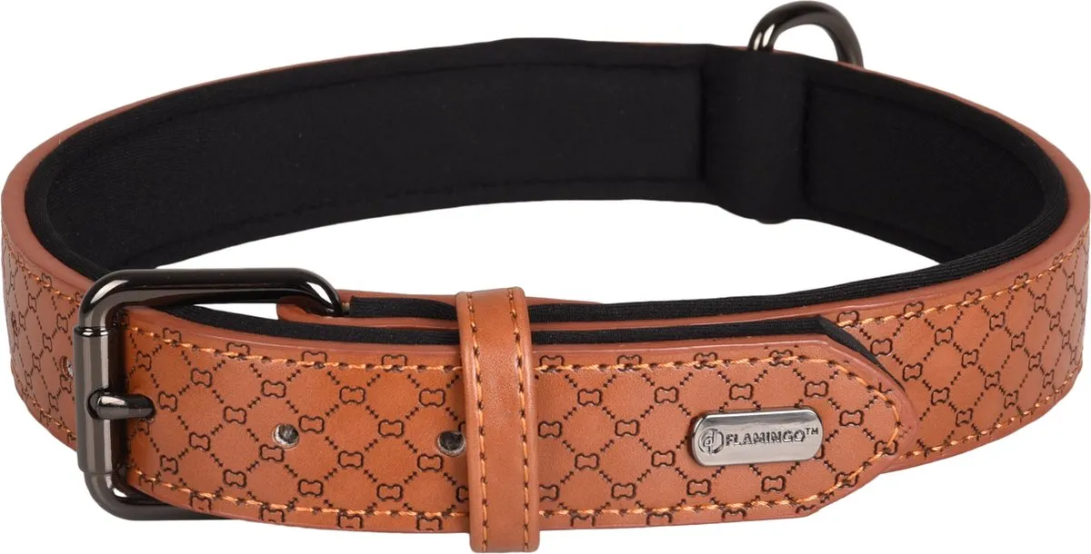 Flamingo Hond Halsband Neopreen Patti Bruin XL