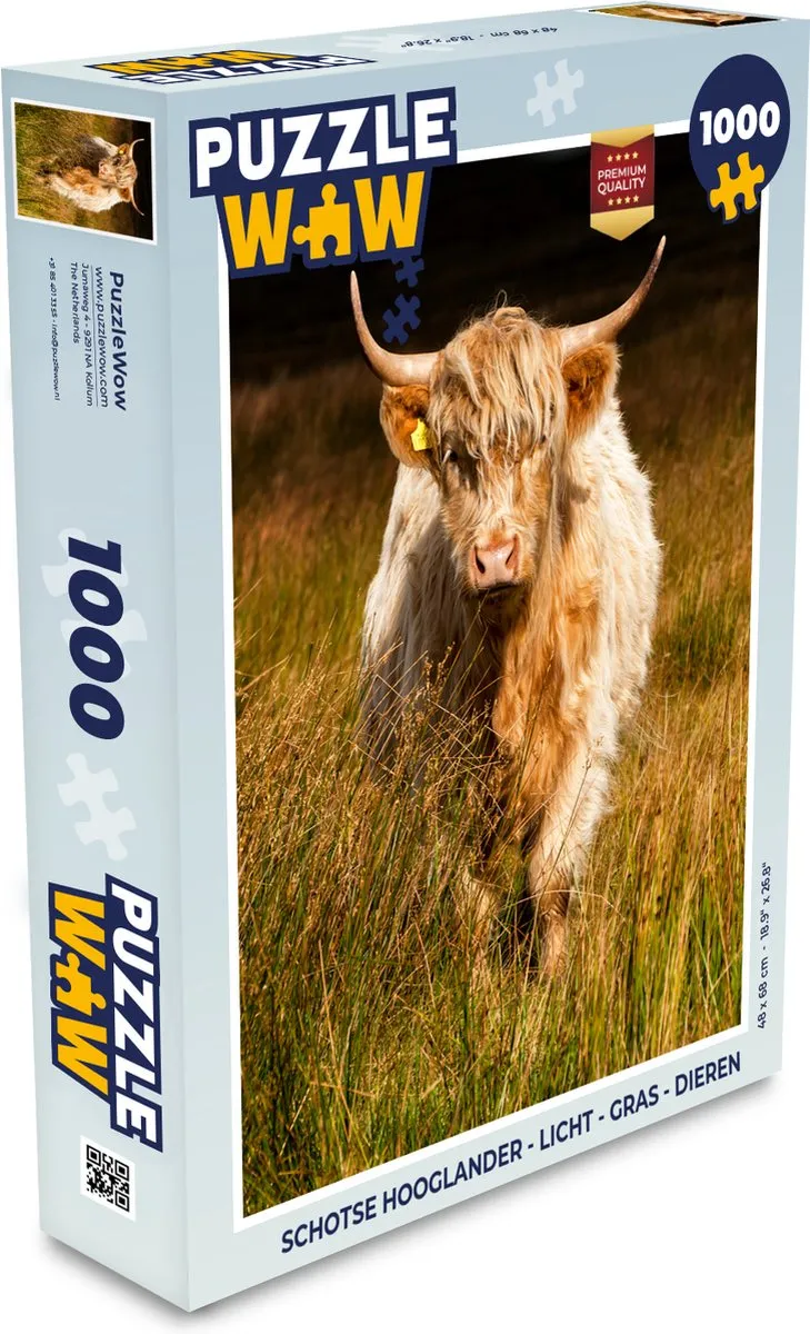 PuzzleWow Schotse Hooglander Legpuzzel 1000 Stuks