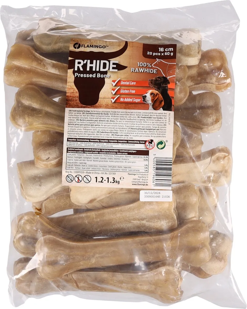 Flamingo R'hide Snack Honden Been 16cm - 20 Stuks