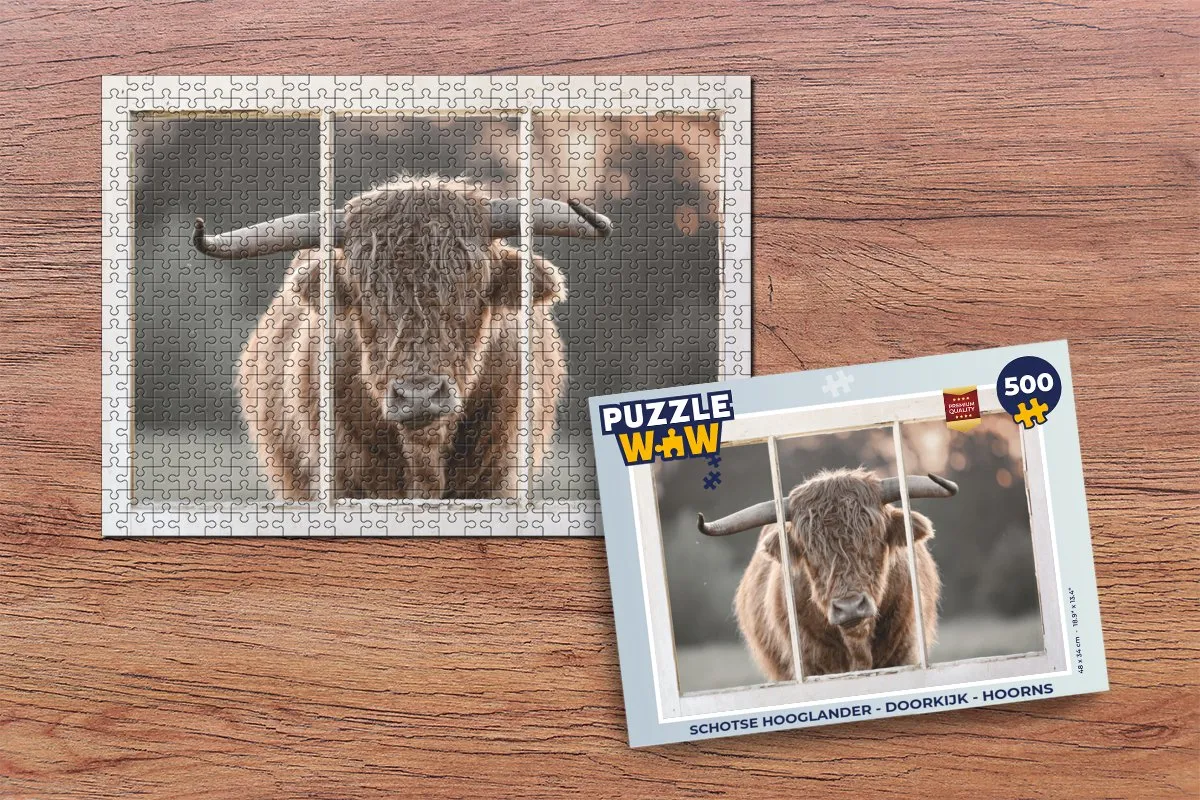 PuzzleWow Schotse Hooglander Legpuzzel 500 Stuks - Multicolor