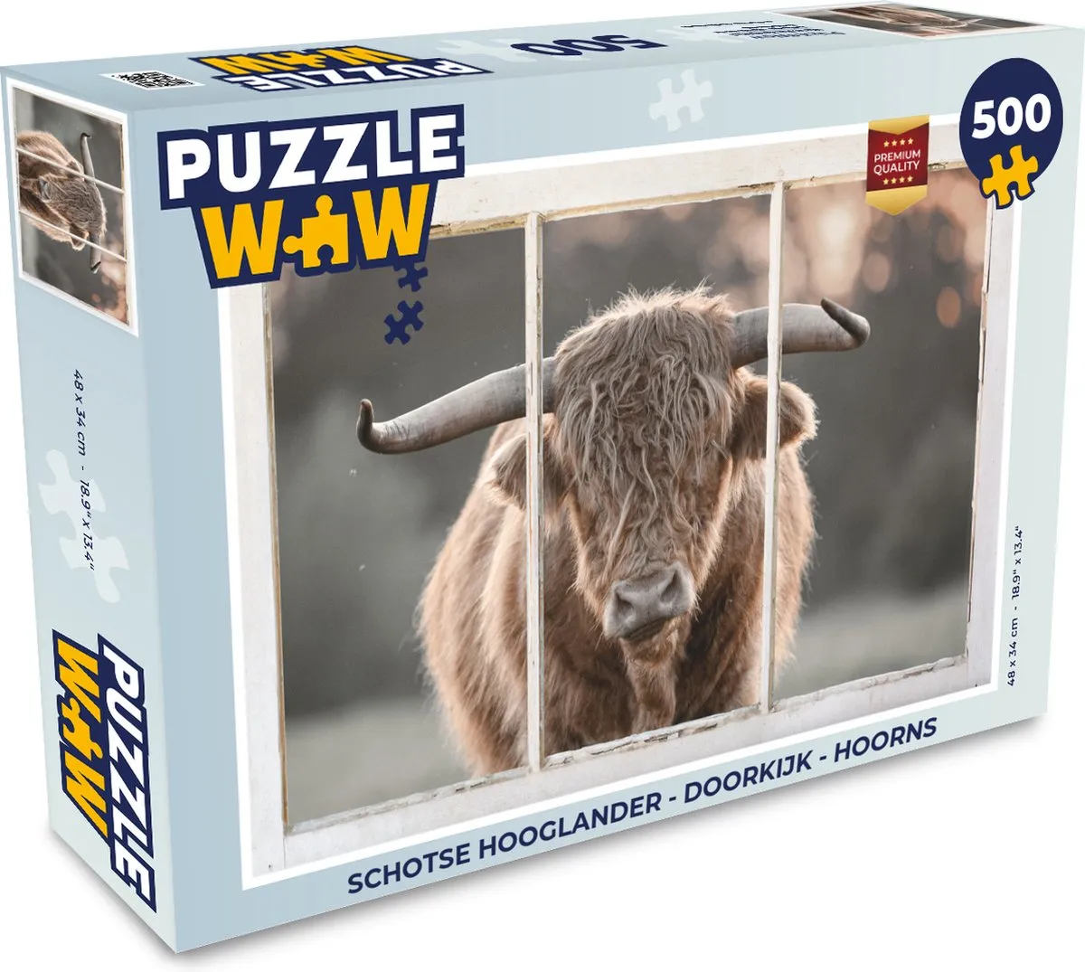 PuzzleWow Schotse Hooglander Legpuzzel 500 Stuks