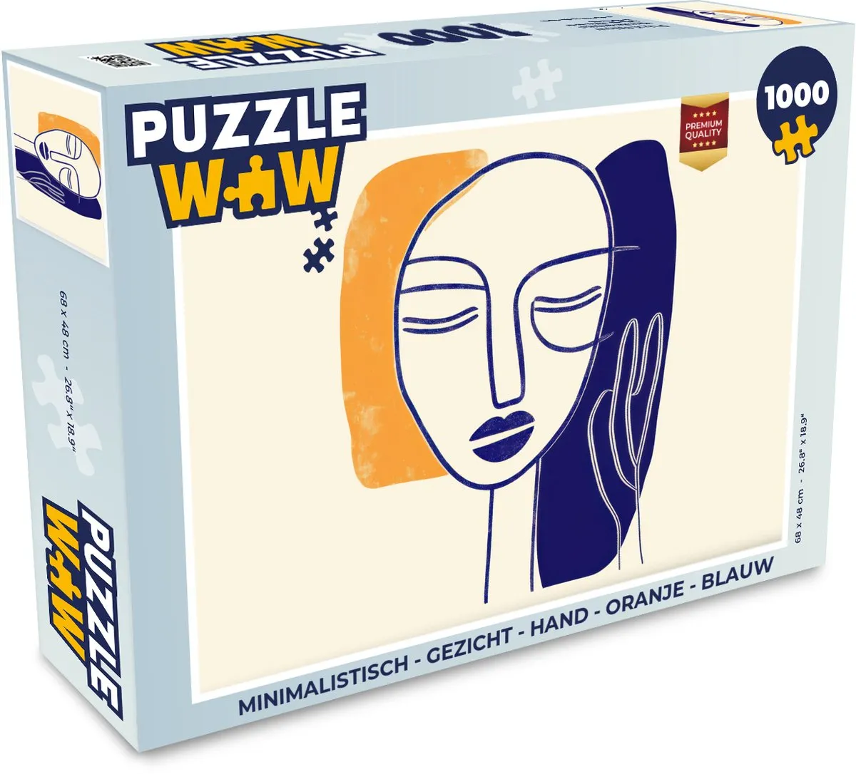 PuzzleWow Minimalistisch Gezicht Hand Legpuzzel 1000 Stuks