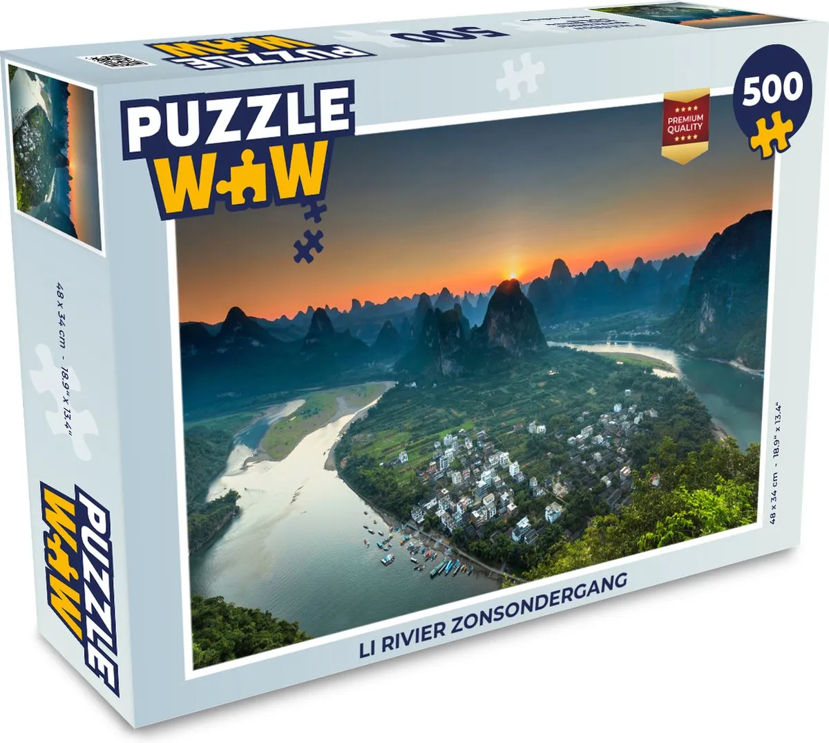 PuzzleWow Li Rivier Zonsondergang Legpuzzel 500 Stuks