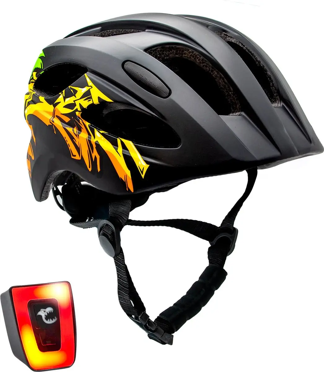 Crazy Safety Cool Grafitti Fietshelm M - Zwart/Geel - afbeelding 6 van 6