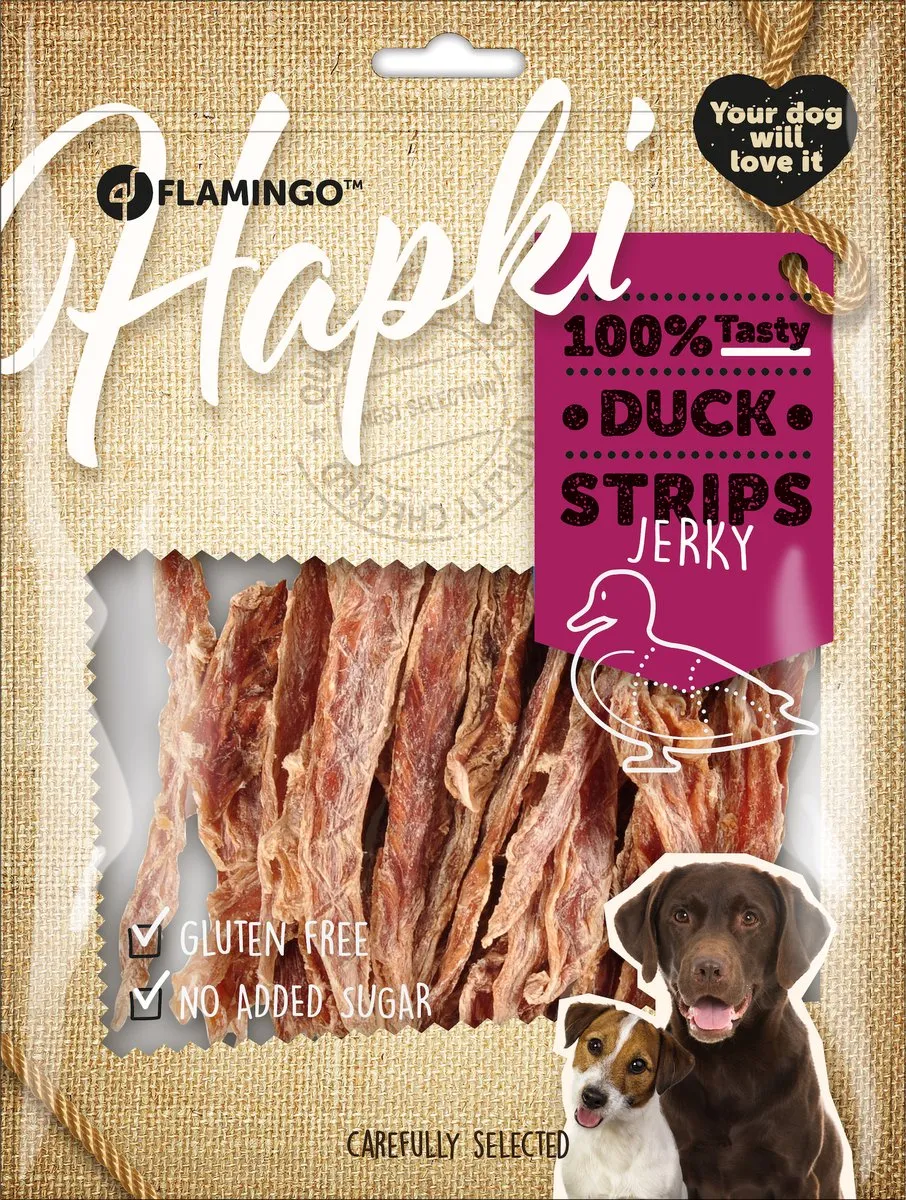 Flamingo Hapki Strips met Eend 400g